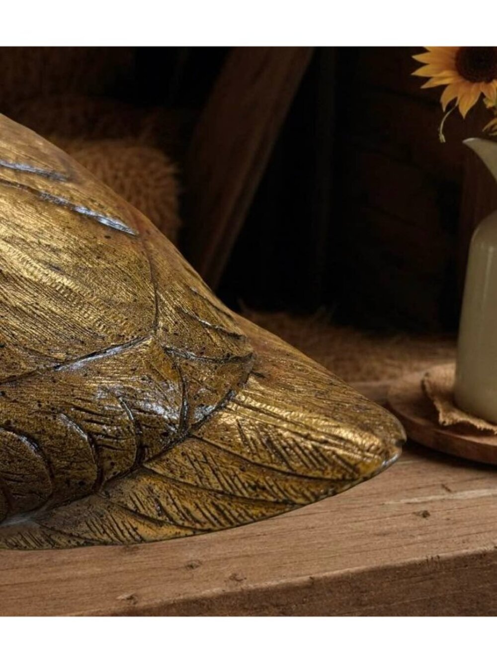 Vintage Duck Decoy Figurine, Composite Wood Look Waterfowl, Rustic Cabin Lodge D - Picture 7 of 9